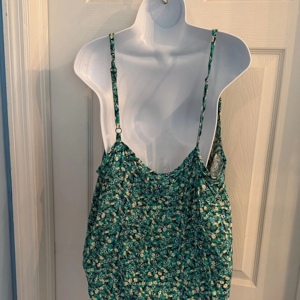 Floral Teal Camisole Top - Picture 3 of 4